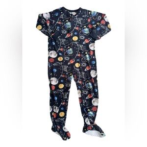 The Children's Place 3T PJ Pajamas Long Sleeve Fleece Zip Footed Outerspace